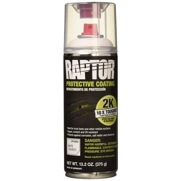 RAPTOR UP4885 White Bedliner 13.02 Oz 2K Aerosol, 400ml