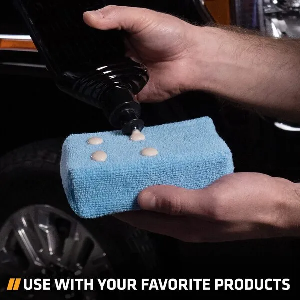 VIKING Microfiber Applicator Pads, Rectangular Polishing Pad, Cleaning Pads for Car Detailing, 3 Inch x 5 Inch, Blue, 6 Pack