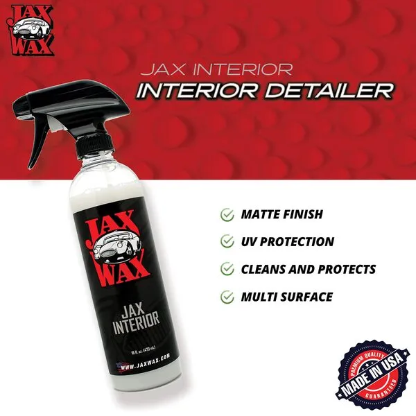Jax Wax Interior Detailer - One Step Cleaner and Conditioner, Car and Boat Interior Cleaner, 16 Ounce