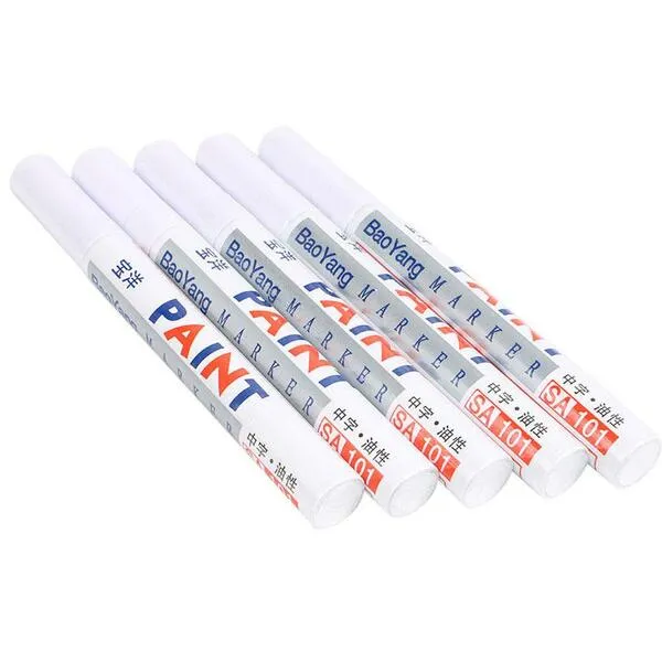 Plus Mi Life 5PC White Paint Pen Marker Waterproof Permanent Car Tire Lettering Rubber Letter
