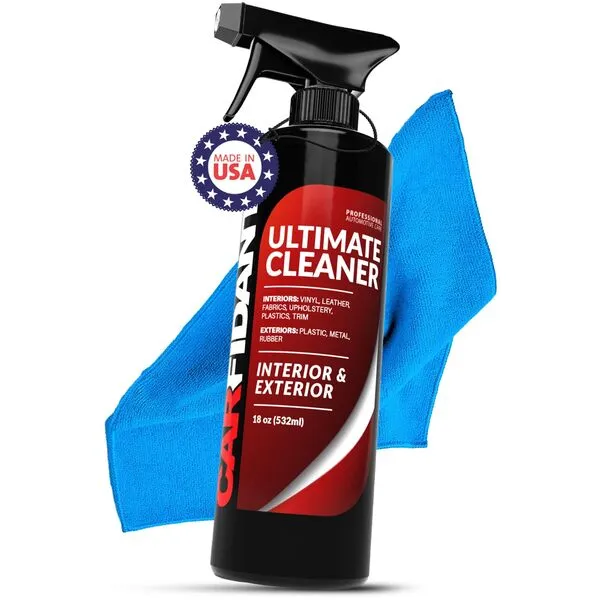 Carfidant Ultimate Cleaner - Quick and Easy Cleaning Car Interior, Leather Car Seat, Fabric, Vinyl - Stain Remover and Upholstery Cleaner 18oz + Microfiber Towel