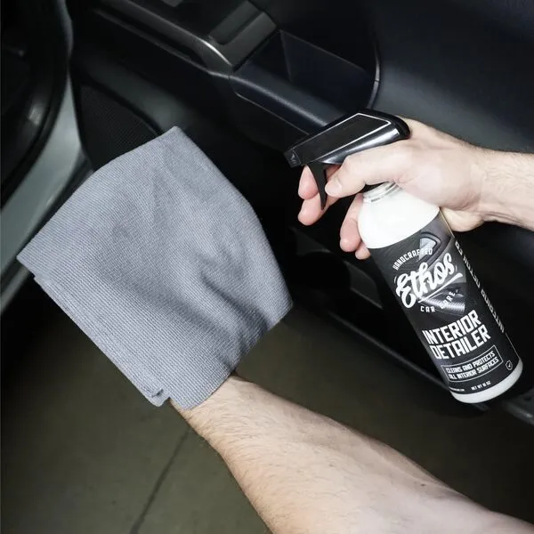 Ethos Interior Detailer - Easily Cleans and Protects All Interior Surfaces | Non Greasy Satin Finish With UV Protection and Odor Neutralizing Agents for Interior Care | Coconut Scented