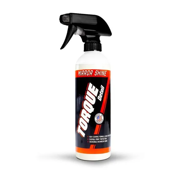 Mirror Shine - Super Gloss Ceramic Wax & Sealant Hybrid Spray by Torque Detail - Showroom Shine w/Professional Detailer Protection - Quickly Applies in Minutes, Each Coat Lasts Months - 16oz Bottle