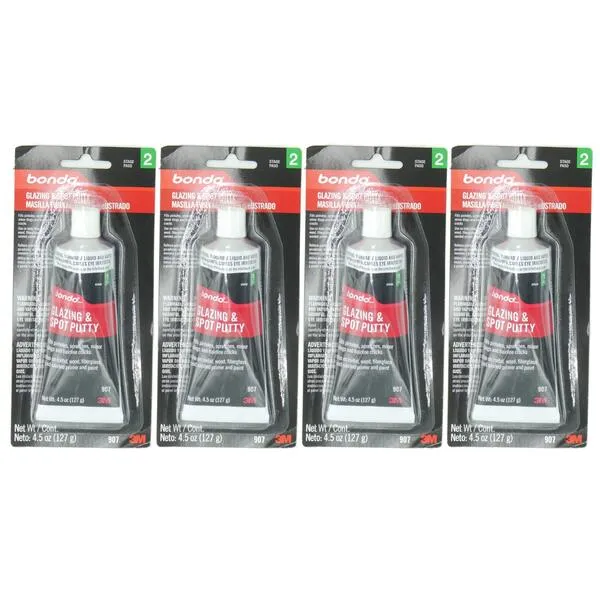 3M Bondo 907 Glazing and Spot Putty - 4.5 oz, 4 Pack