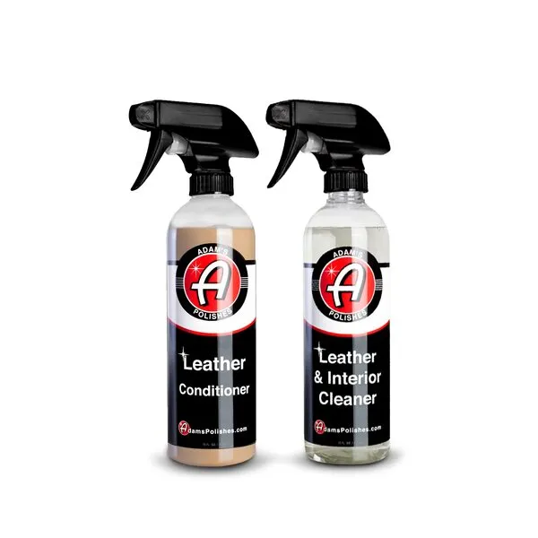 Adam's Polishes Leather Care Kit - Leather Cleaner & Leather Conditioner Car Cleaning Supplies | UV Protection for Interior Accessories Steering Wheel Seat Dash Vinyl Shoe Polish Jacket