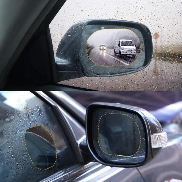 4 PCS Car Rear View Mirror Waterproof Film Side Rearview Rainproof Coating Membrane HD Nano Protective Clear Safe Driving Sticker