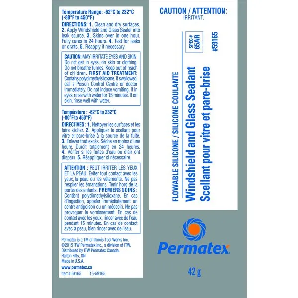 Flowable Silicone Windshield and Glass Sealant - 42 g