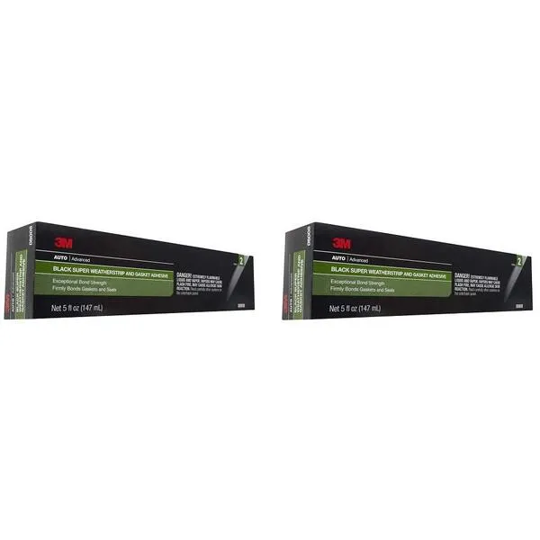 3M 08008 Black Super Weatherstrip Adhesive Tube, 5 oz (2 Pack)