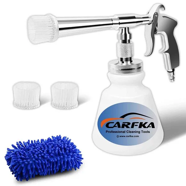 Car Cleaning Gun, CARFKA High Pressure Car Detailing Wash Gun 1L Foam Bottle Wash Spray Bottle Nozzle with Metal Spinner