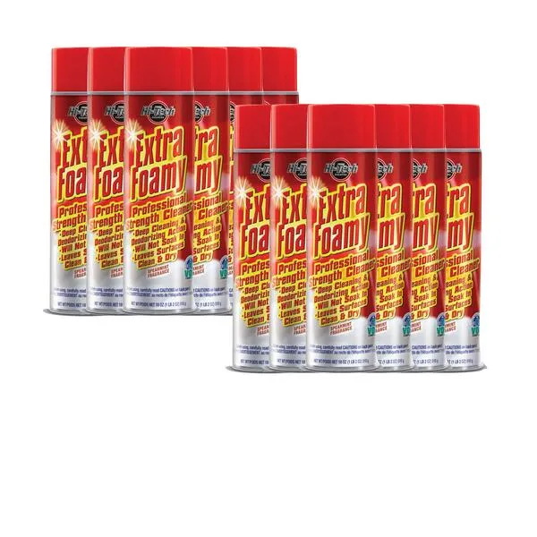 Discount Car Care Products HI-TECH™ Extra Foamy Aerosol Carpet & Upholstery Cleaner (12)