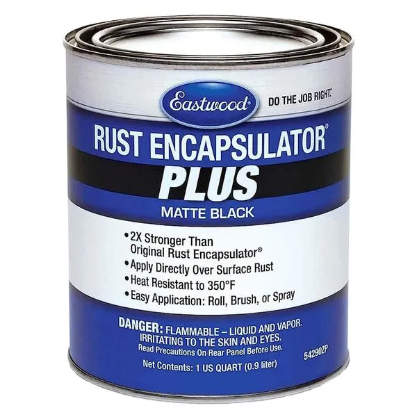 Eastwood Matte Black Rust Encapsulator Plus | Long Lasting Durable Finish 1 Coat Maximum Rust Protection | Heat Resistance up to 350 degrees Fahrenheit | 1 Quart, Matte Black