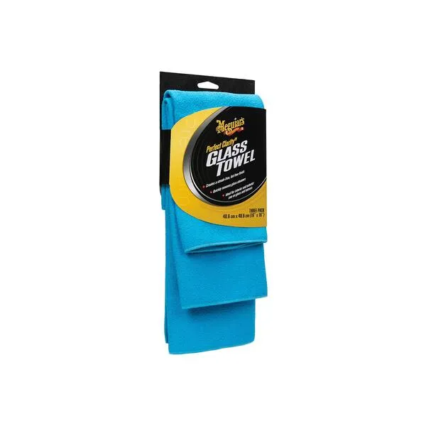 Meguiar\'s X190300 Perfect Clarity Glass Towels, Streak Free and Lint Free Finish - 3 Pack