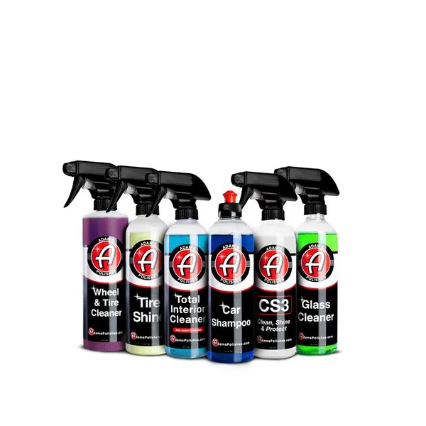 Adam\'s Arsenal Builder Car Cleaning Kit (6 Item) - Our Best Value Car Detailing Kit | Car Shampoo Wash Soap, Wheel & Tire Cleaner, Total Interior Cleaner, Glass Cleaner, Tire Shine, CS3