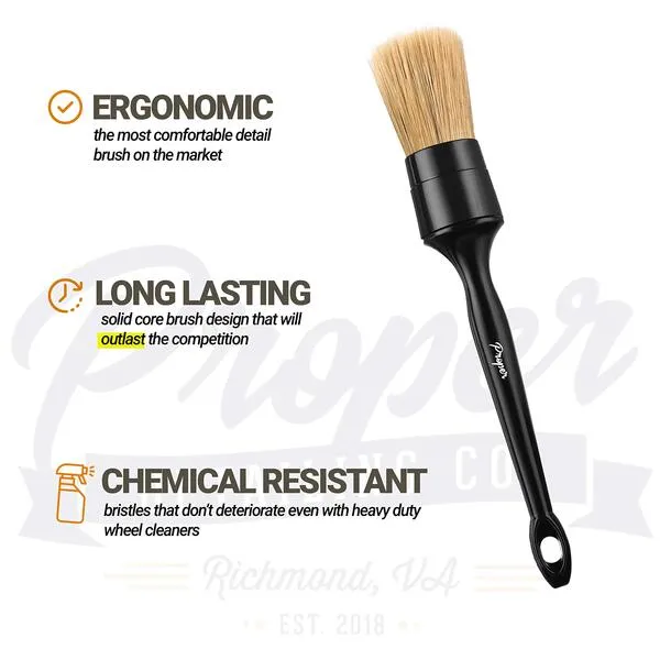 Car Detailing Brush Ultra Soft Boars Hair Detailing Brushes 3 Pack, Detail Automotive Interior or Exterior, get Professional Results with Proper Detail Brushes Car Detailing