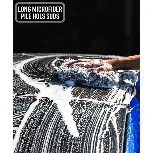 Emoly New Car Wash Mitt, 2 Pack Premium Soft Cyclone Microfiber Washing Gloves, Holds Tons of Sudsy Water for Effective Washing, Machine Washable, Lint Free, Scratch Free - Blue