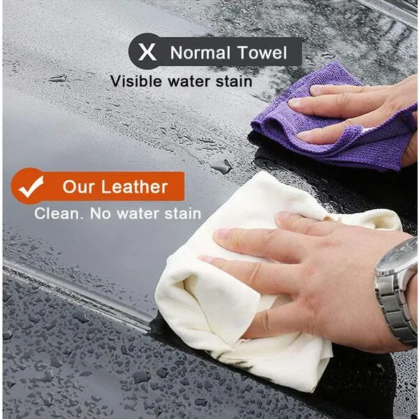 Chamois Cloth for Car - 35'' x 23.6'' (5.7 sq ft) - Extra Large Drying Towel Natural Shammy Towel Real Leather Washing Cloth Cleaning Towel Car Wipes