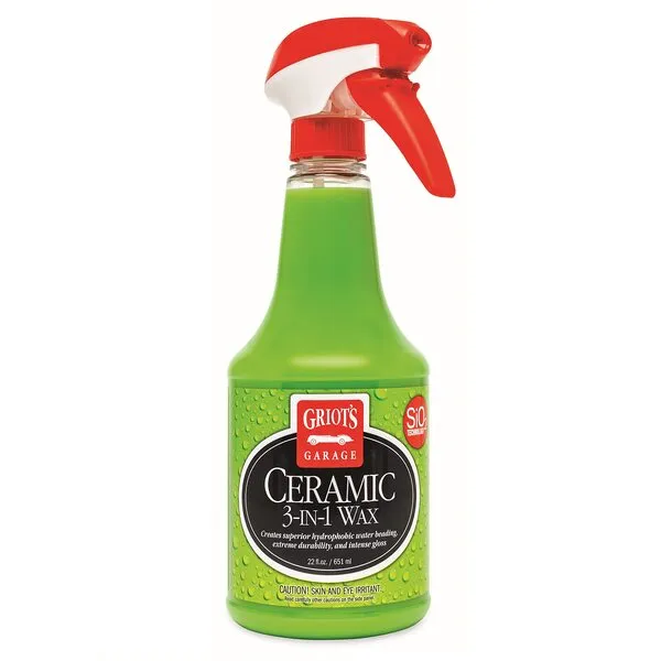 Griot’s Garage 10978 Ceramic 3-in-1 Wax 22oz, Easy-to-Use SiO2 Coating Providing Durable Protection & Long-Lasting Water Beading on Paint, Wheels, Plastic, Rubber Trim, Chrome, & More