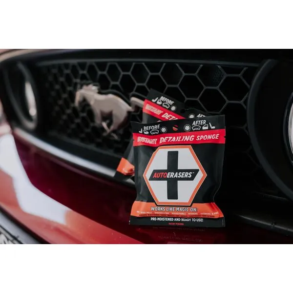 AutoERASERS™ Instant Detailing Car Bikes Wash Sponge, Non-Scratch Car Cleaning Sponge, Dual-Sided Auto Cleaning Sponges Pre-Moistened and Portable for On-The-Go Use, Pack of 3