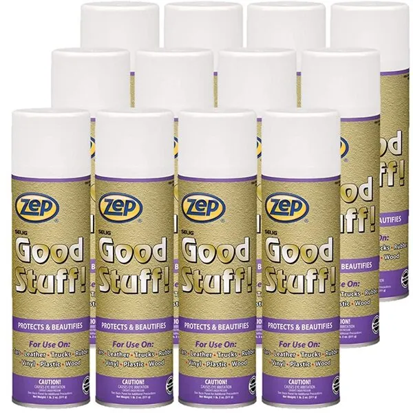 Zep Good Stuff Surface Protectant 18 Ounce - (Case of 12) 912501 - Water-Based Vinyl, Rubber, and Plastic Protectant. for Use On Vehicle Interiors, Luggage, Handbags, Sporting Goods, Rubber Handrails