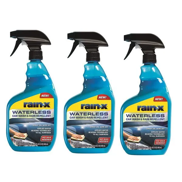 Rain-X 620100-3PK Waterless Car Wash & Rain Repellent, 32 fl oz (Pack of 3)