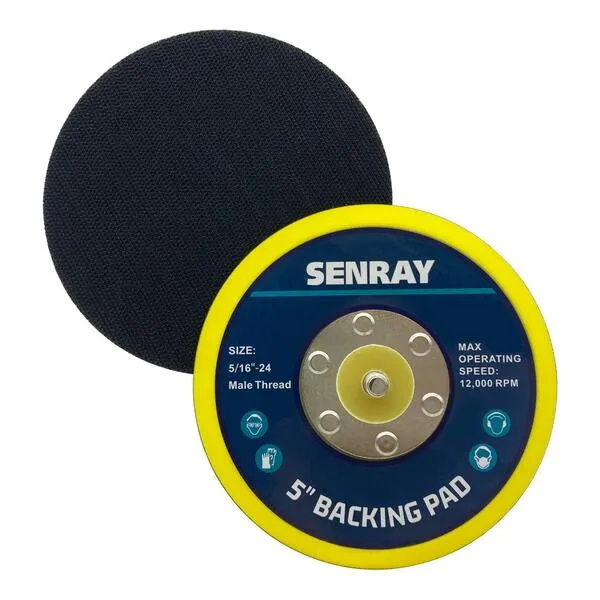 Senray 5 Inch Dual-Action Hook & Loop Molded Urethane Flexible Backing Plate for Random Orbital Sander Car Polisher - 2 PCS Set