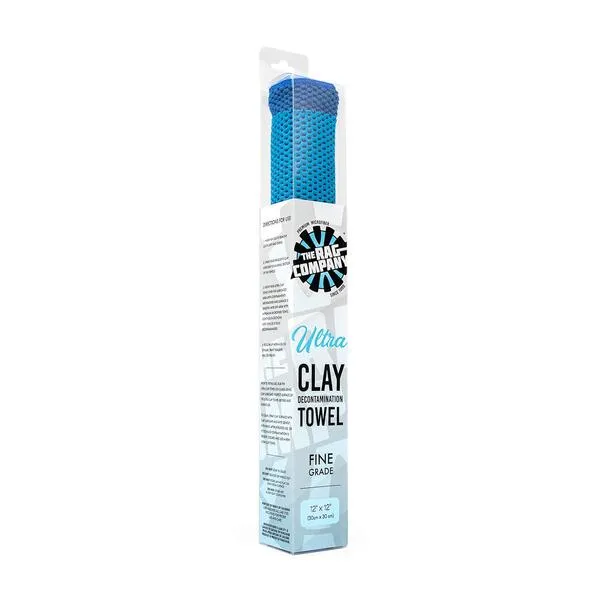 The Rag Company - ULTRA Clay Decontamination Towel - Proven Cleaning & Release of Paint Contaminants; Increase Wax & Sealant Bond; Enhance Paint Gloss & Color; Fine Grade (12x12 inches)