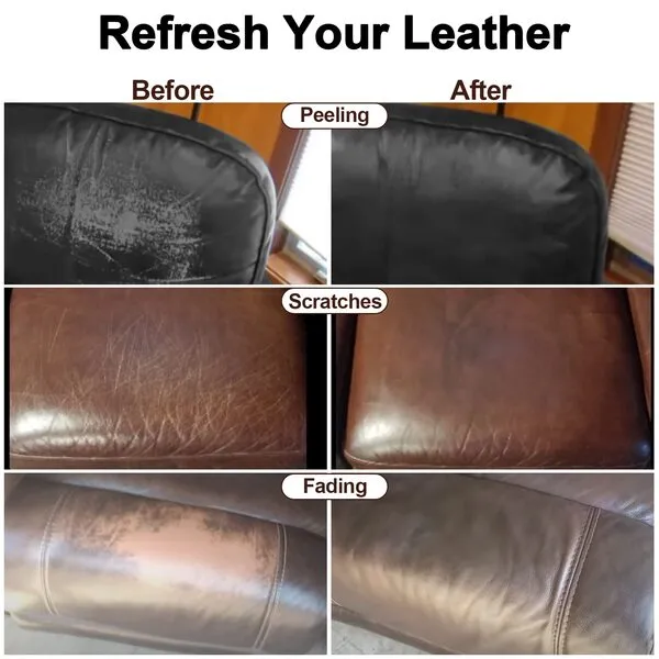 drtulz Black Leather Recoloring Balm, Leather Color Restorer Conditioner, Leather Repair Kits for Vinyl Furniture, Sofa, Car Seats, Shoes - Repair Leather Color on Faded & Scratched Leather Couches