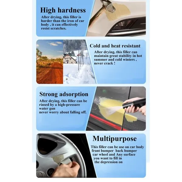 4 in 1 Car Body Putty Scratch Filler Painting Pen Assistant Soil for Deep Scratch Pit Easy Repair Automotive Scratch Filler Kit Durable Scratch Filler for Car Paint Pen (Accessories, Car Body Putty)