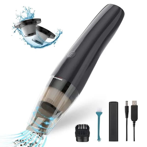 AUTOOMMO 5000PA Cordless Handheld Vacuum Cleaner 70W Portable Mini Car Vacuum Cleaner with Rechargeable 2x2000mAh Batteries for Car Home Interior Cleaning [Upgrade]