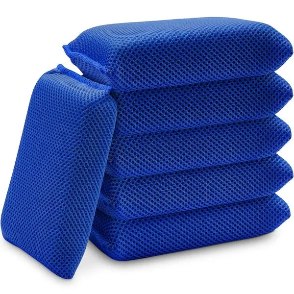 Bug Remover Car Wash Sponge (6 Pack) Bug and Tar Remover for Cars Exterior - Ultra Soft Mesh Car Wash Sponges Non Scratch