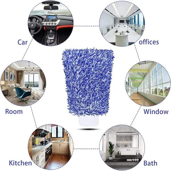 Car Wash Mitt, Cleaning Gloves for Maximum Absorption Ultra Low Friction Washcloth, Streak Free Finish Wash Glove
