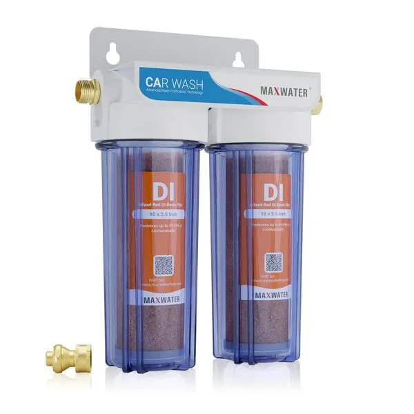 Max Water 2 Stage Deionized Spot - Free Car Rinse Unit, Premium Water Deionizer for Car Washing - Spotless Car, RV and Motorcycle Wash System - 3/4