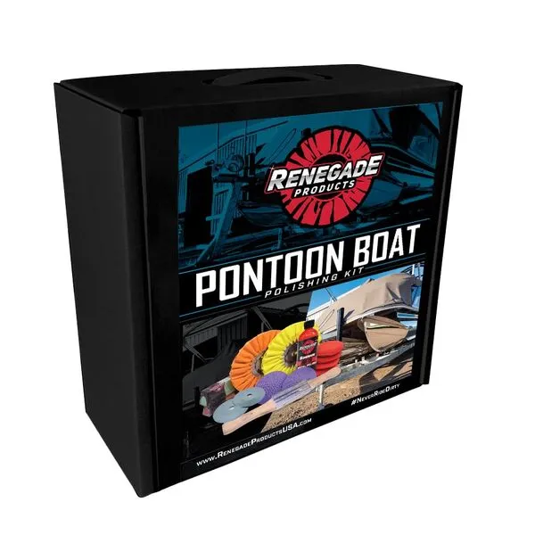 Renegade Products Aluminum Pontoon Boat Polishing Complete Kit with Buffing Wheels, Buffing Compound, Safety Flanges, Sanding Discs and Rebel Red Liquid Metal Polish