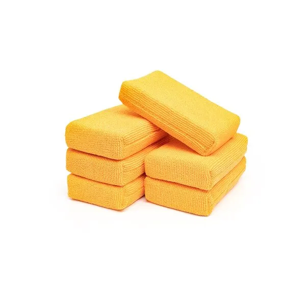 The Rag Company - The Pearl Microfiber Detailing Applicator Sponges - Versatile Detailing Tool, Extra Absorbent, Able to Withstand Numerous Uses, 3in x 5in, Orange (6-Pack)