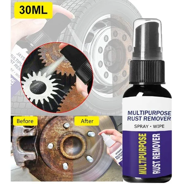 Rust Remover Spray - Multi-Purpose Rust Remover Rust Inhibitor Derusting Spray, Rustout Instant Remover Spray, Anti Rust Inhibitor Derusting Spray, Car Maintenance Cleaning Rust Dissolver (2pcs 30ml)
