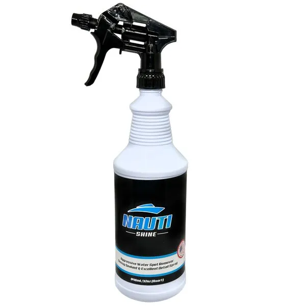 Nauti Shine Aggressive Hard Water Spot Remover, Premium High Gloss Sealant & Detail Spray 32 Fluid Ounce Spray Bottle