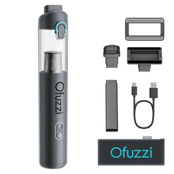 Ofuzzi H8 Apex Car Vacuum Cleaner, Portable Handheld Vacuum with 12000Pa High Power, Ultra-Lightweight 1.2lbs, USB-C Fast Charging, Mini Car Vacuum for Car, Home, Pet Hair, Office(Gray)