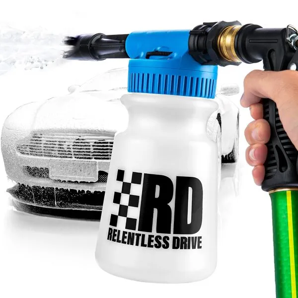 Relentless Drive Car Wash Foam Gun - Foam Cannon Garden Hose - Foam Sprayer Exterior Care Products - Spray Foam Gun Car Wash Kit - Foam Blaster for Snow Foam - Car Accessories for Men