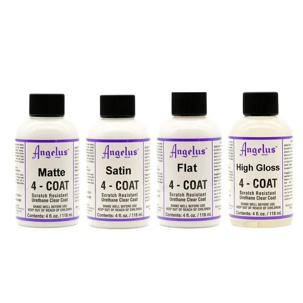 Angelus 4-Coat Leather Clear Coat Finisher Matte 4oz- Scratch Resistant