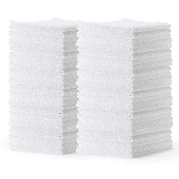 CARTMAN 14 x 14 Inch, 60 Pack, 280GSM Microfiber Cleaning Cloths, All-Purpose Softer Highly Absorbent, Lint Free, Streak Free Wash Cloth for House, Kitchen, Car, Window, White