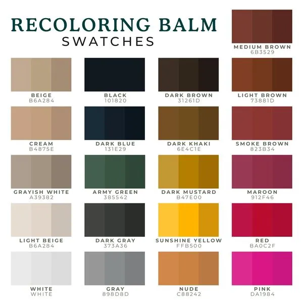 Clyde\'s™ Leather Recoloring Balm | Non Toxic Leather Color Restorer for Furniture, Car Seat, Tack | 21 Colors of Restoration Leather Dye