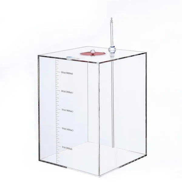 Acryli Made Liquid Storage Bucket 2.6 Gallons, Working with Dosing Pump,Auto Top Off System Reservoir Container