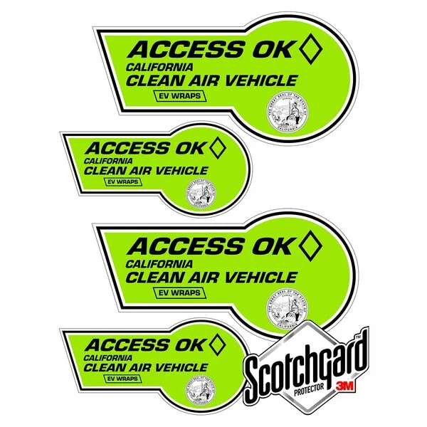 California HOV Stickers 3M Paint Protection Film - 2022, 2023, and 2024 (for Red, Green, and Yellow Stickers)