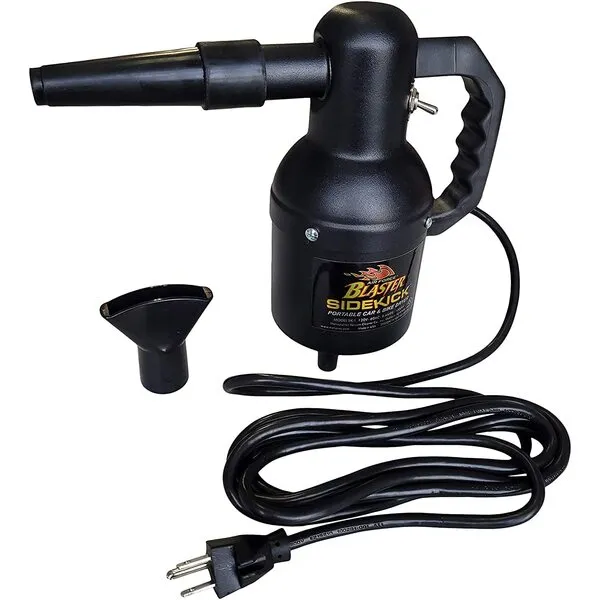 METROVAC SK-1-25 Sidekick Blower System - Heavy Duty Car & Motorcycle Cleaner, Dryer - Powerful Compact Air Duster - Portable Car Cleaning Supplies w/ 1.3 Peek HP 120V