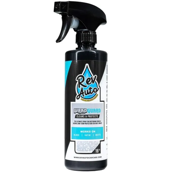 Rev Auto Wrap Guard - Professional Wrap Detailer/Car Wrap Protection Spray That Cleans, Hydrates, and Protects Vinyl Wrap for Cars | Car Wrap Cleaner for All Finishes| Vinyl Wrap Cleaner (16 Fl Oz)