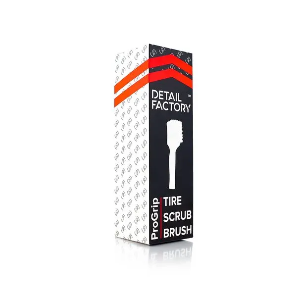 Detail Factory - ProGrip Tire Brush - Ergonomic ProGrip Handle, Stiff Synthetic Bristles, Ergonomic Design, Clean Your Tires with Ease, Grey