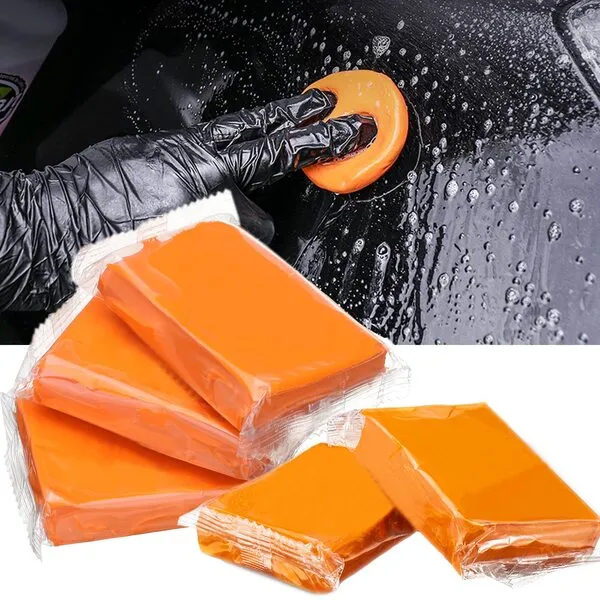 Car Clay Bar 5 Pack 500g, Premium Grade Clay Bars Auto Detailing Magic Clay Bar Kit with Towel Clay Bar Cleaner with Washing and Adsorption Capacity for Car Wash Car Detailing Clean,Glass (Orange)