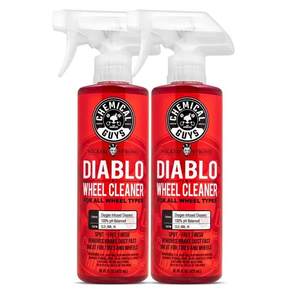 Chemical Guys CLD_998_1602 Sprayable Diablo Wheel Cleaner (Safe on All Wheel & Rim Finishes), Great for Cars, Trucks, SUVs, Motorcycles, RVs & More, 16 oz (2 Pack)