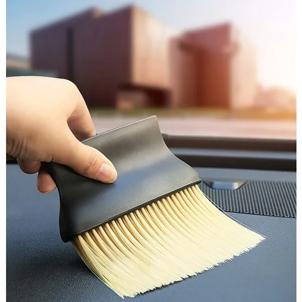 Auto Interior Dust Brush, Car Cleaning Brushes Duster, Soft Bristles Detailing Brush Dusting Tool for Automotive Dashboard Interior, Exterior, Skylight, Leather Yellow