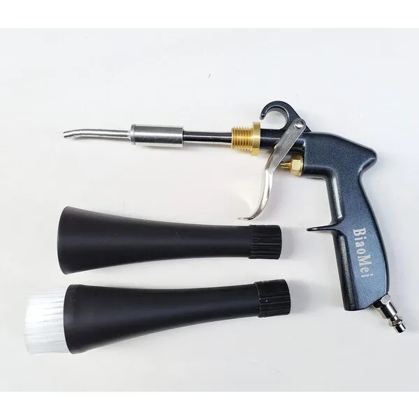 BIAOMEI High Pressure Car Interior Cleaning Gun Automobile Detailing Cleaning Car Detailing Dry Washing Gun with Brush (New ugrade Aluminum Tube Rotate), z-014